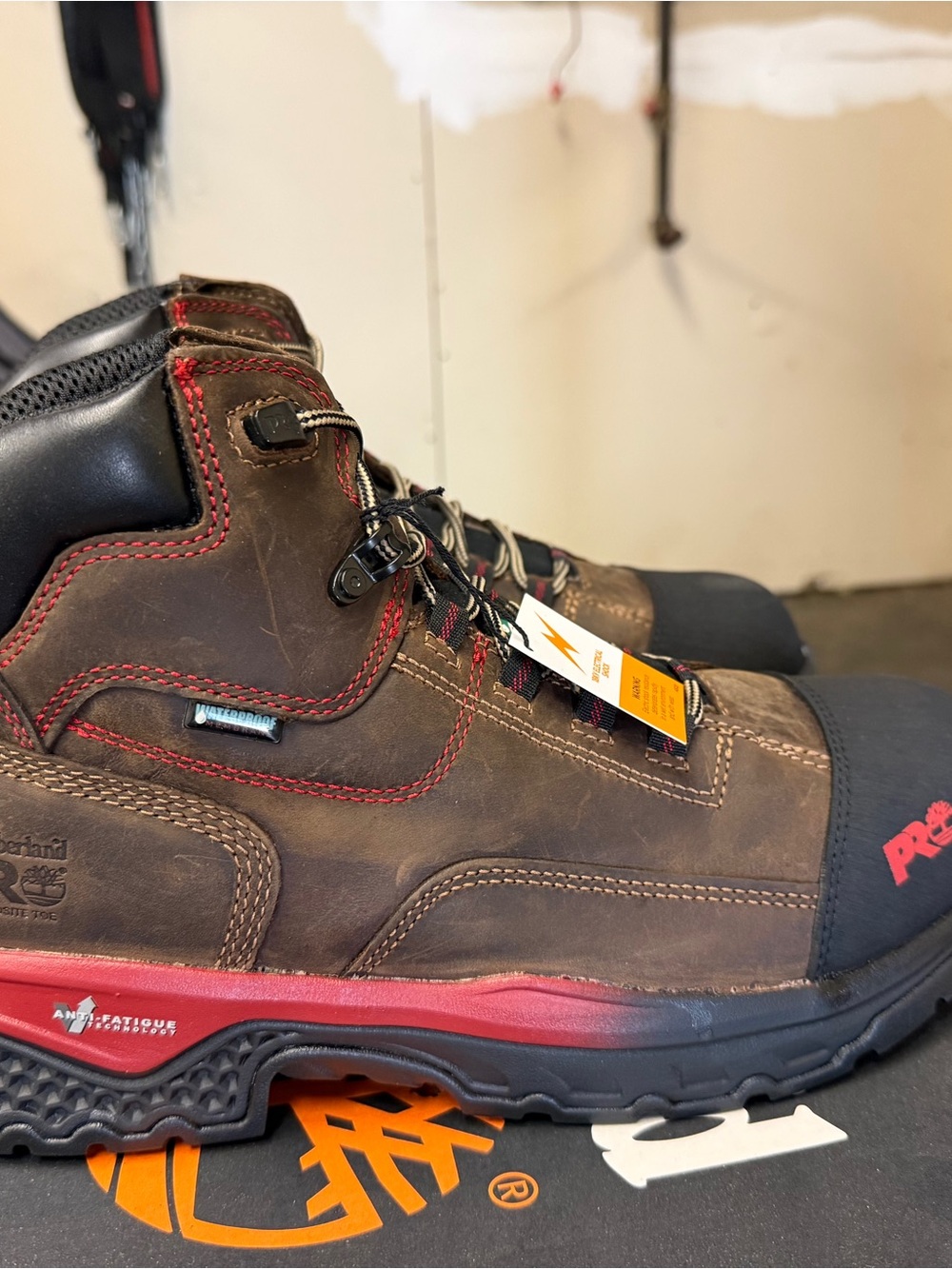 Timberland brown leather work boots